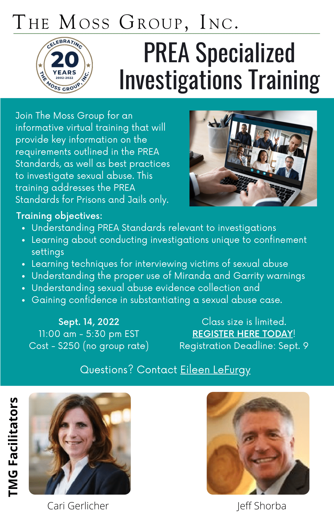 PREA Specialized Investigations Training – Sept. 14-1